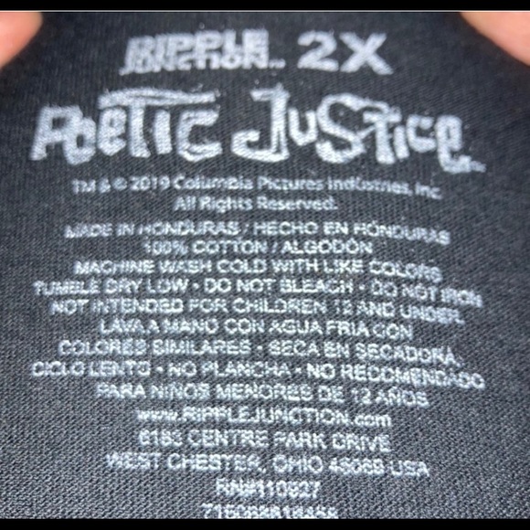 Black poetic justice tee - Picture 4 of 4